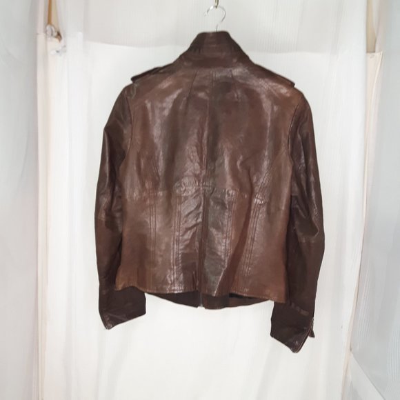 SOLD Danier Leather Jacket Brown - Picture 2 of 4